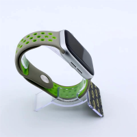 Bandmeister® Armband Silikon Pace lightgray - green für Apple Watch 38/40/41mm