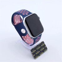 Bandmeister® Armband Silikon Pace deepseablue - pink für Apple Watch 38/40/41mm
