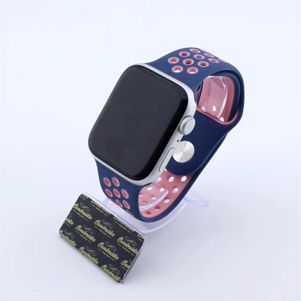 Bandmeister® Armband Silikon Pace deepseablue - pink für Apple Watch 42/44/45mm