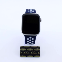 Bandmeister® Armband Silikon Pace midnightblue - white für Apple Watch 38/40/41mm