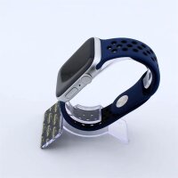 Bandmeister® Armband Silikon Pace deepblue - black für Apple Watch 42/44/45mm
