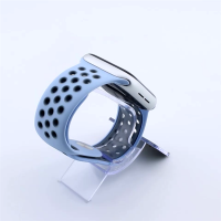 Bandmeister® Armband Silikon Pace skyblue - gray für Apple Watch 38/40/41mm