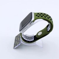 Bandmeister® Armband Silikon Pace darkgreen - black für Apple Watch 38/40/41mm