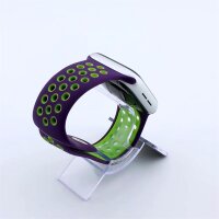 Bandmeister® Armband Silikon Pace purple - lightgreen für Apple Watch 38/40/41mm
