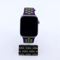 Bandmeister® Armband Silikon Pace purple - lightgreen für Apple Watch 42/44/45mm
