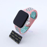 Bandmeister® Armband Silikon Pace pink - turquoise für Apple Watch 42/44/45mm
